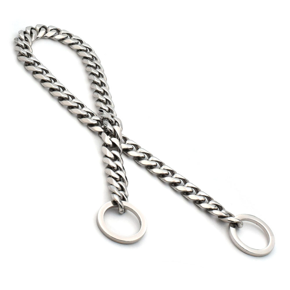 SILVER CUBAN LINK LUXURY DOG CHOKE CHAIN COLLAR