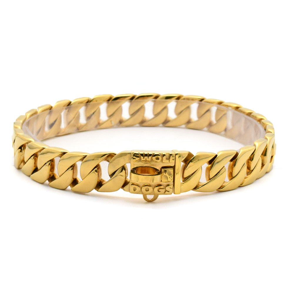 24 MM GOLD ROLLS ROYCE CUBAN DOG COLLAR