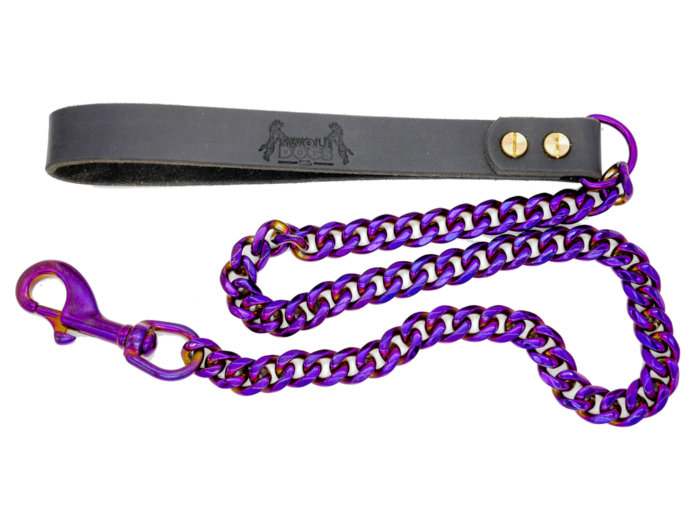PURPLE CUBAN LINK SINGLE DOG LEASH