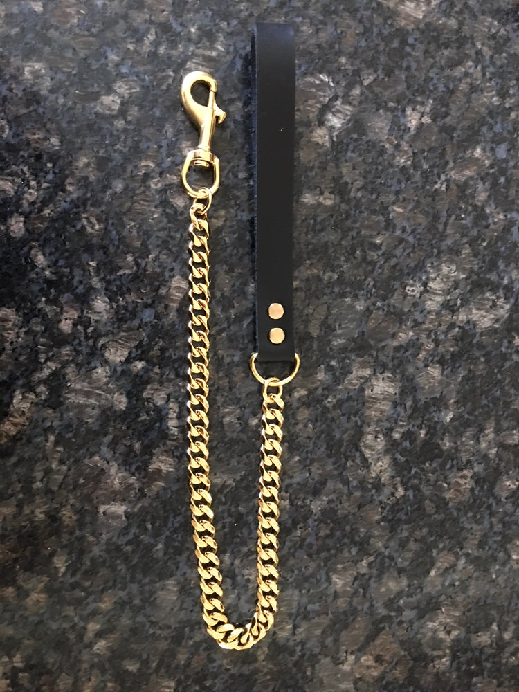 GOLD CUBAN LINK SINGLE DOG LEASH