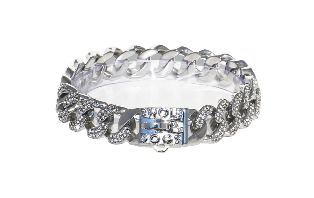 SILVER 24MM DIAMOND ROLLS ROYCE COLLAR