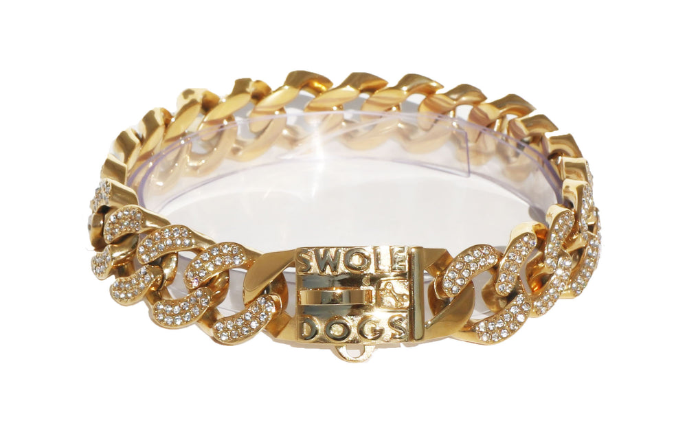 GOLD 24MM DIAMOND ROLLS ROYCE COLLAR