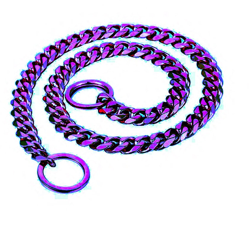 PURPLE CUBAN LINK LUXURY DOG CHOKE CHAIN COLLAR