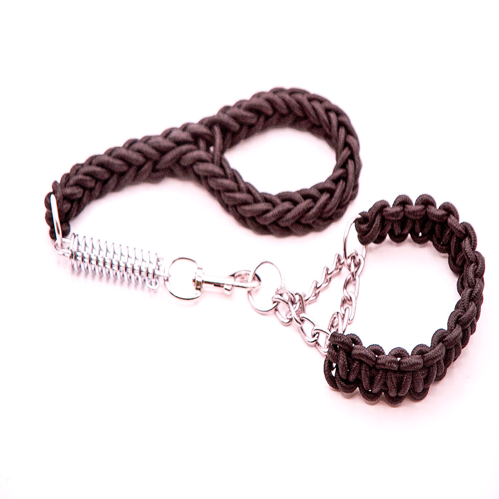 BLACK SHORT LEAD AND COLLAR COMBO