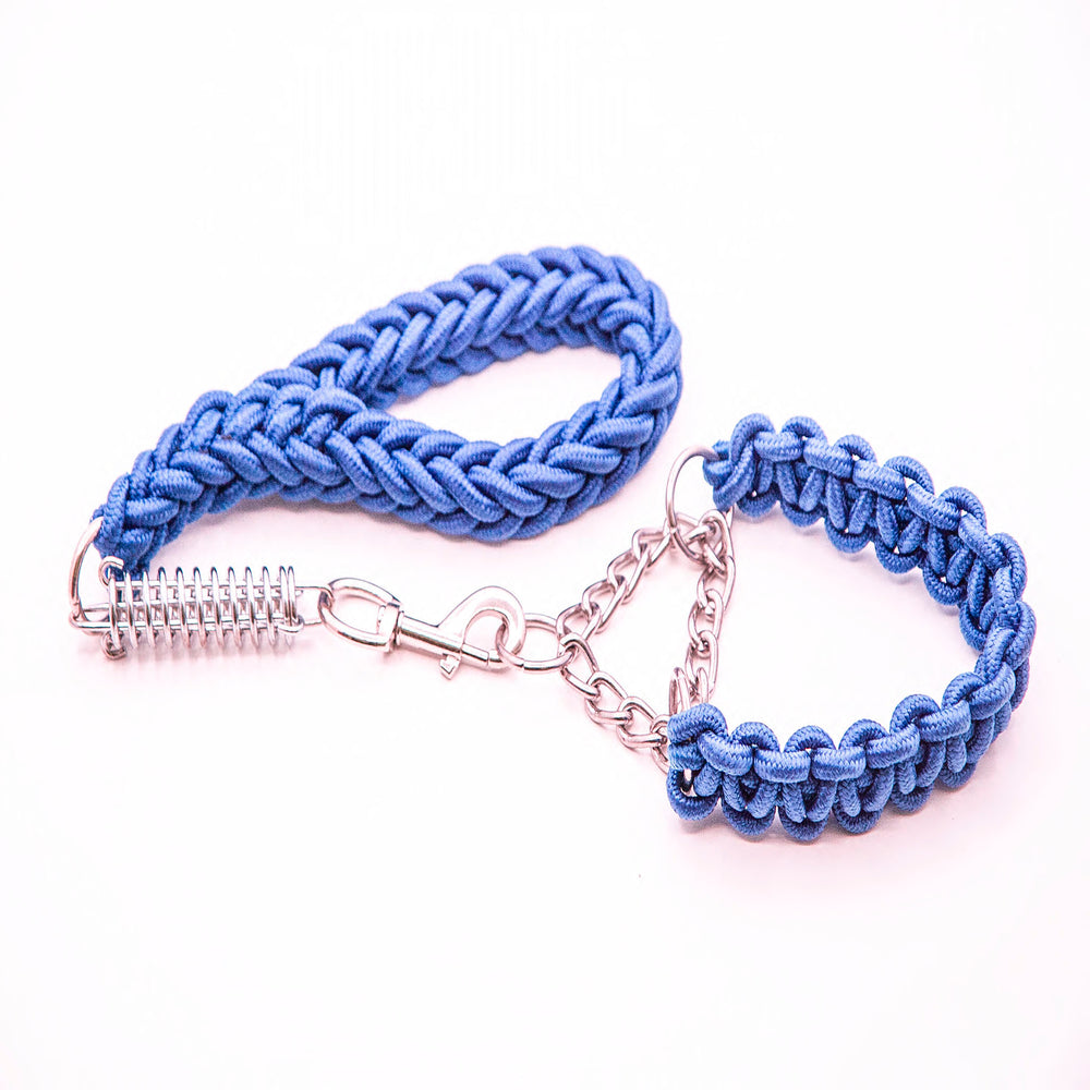 BLUE SHORT LEAD AND COLLAR COMBO