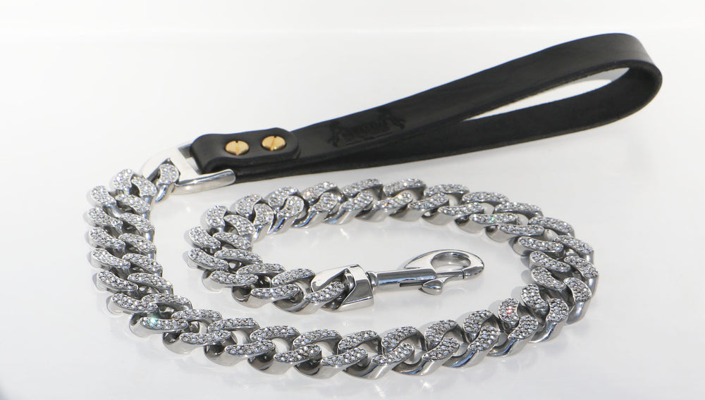 SILVER 24MM DIAMOND ROLLS ROYCE LEASH